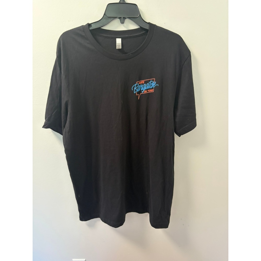 Nate Bargatze On Tour Comedy T-Shirt Mens XL Black Neon Graphic Bella Canvas
